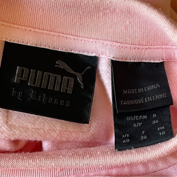 Puma Fenty by Rihanna Women’s Bell Sleeves Crop Pink Sweatshirt Size S Ruffle - Picture 10 of 12